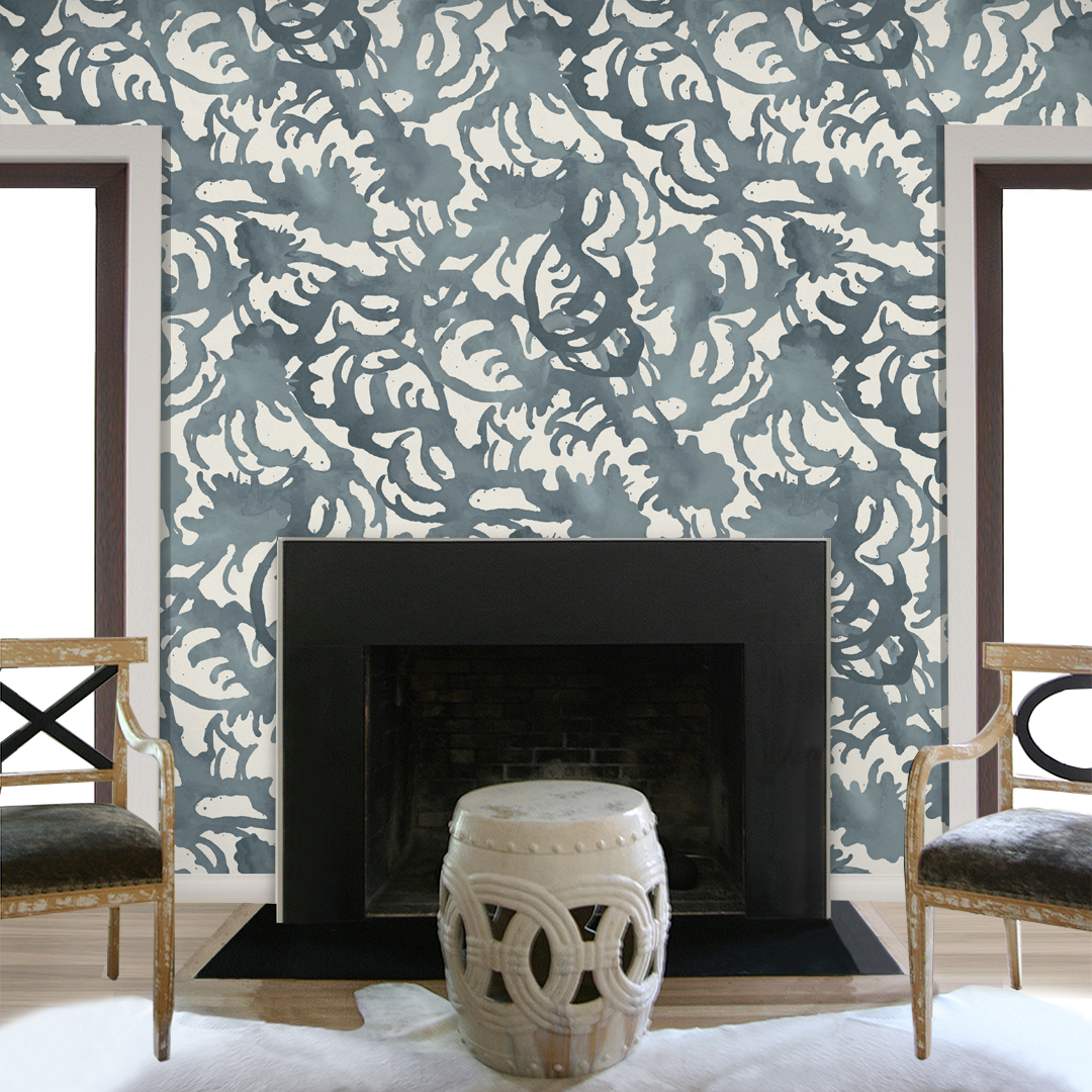 Flourish Storm Blue Large Wallpaper
