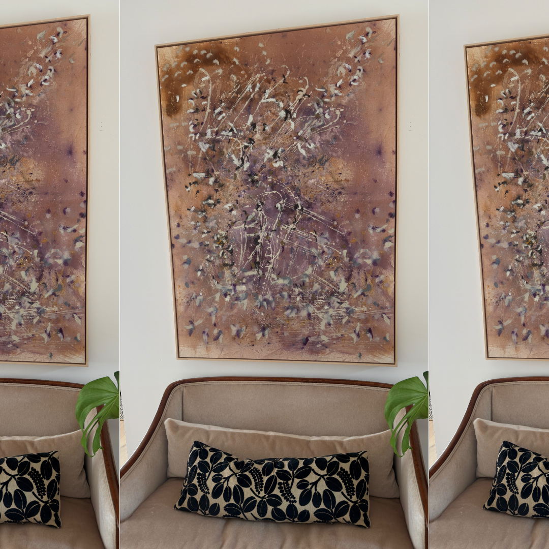 Brown Rich Lilac Organic Abstract Painting