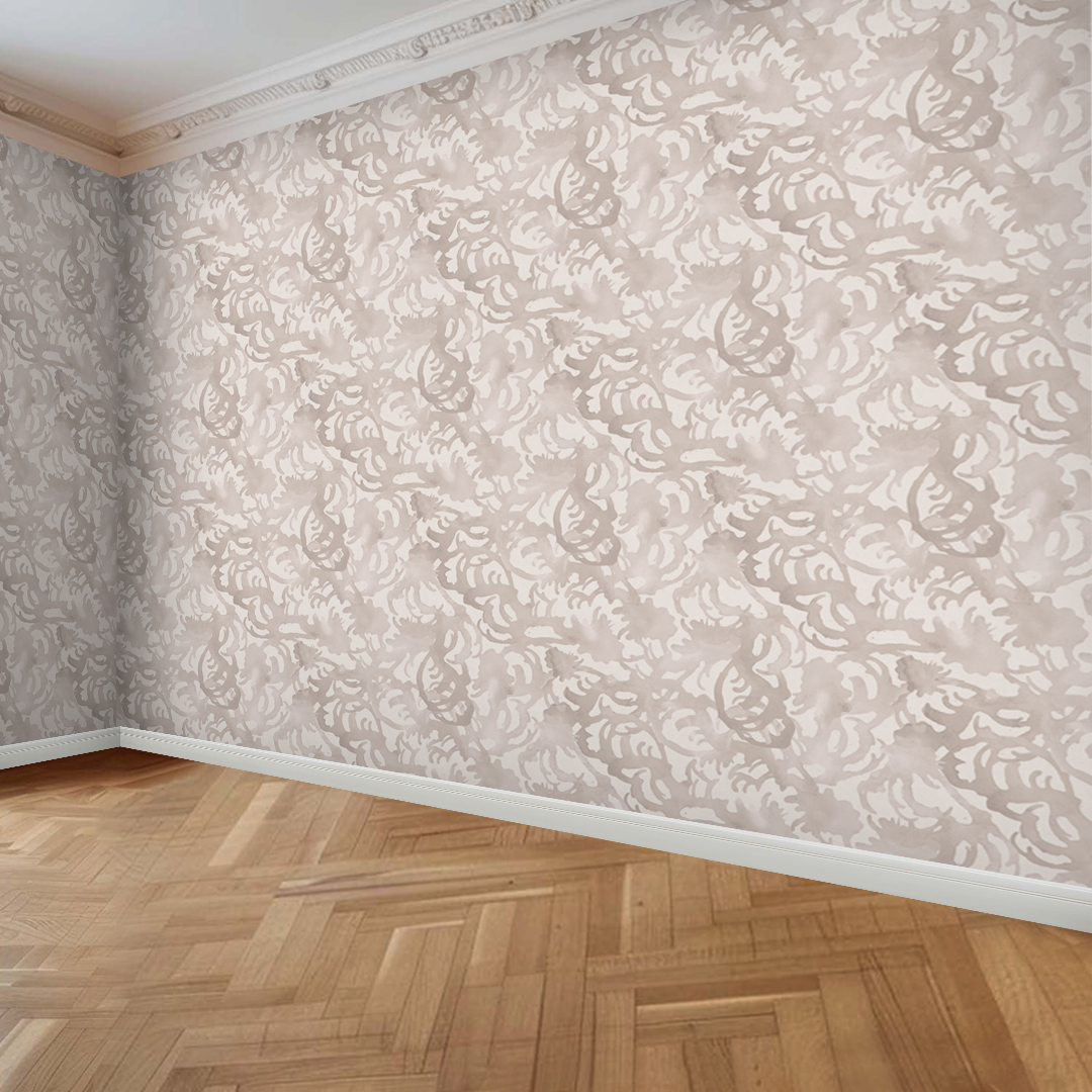 Flourish Greige Wallpaper