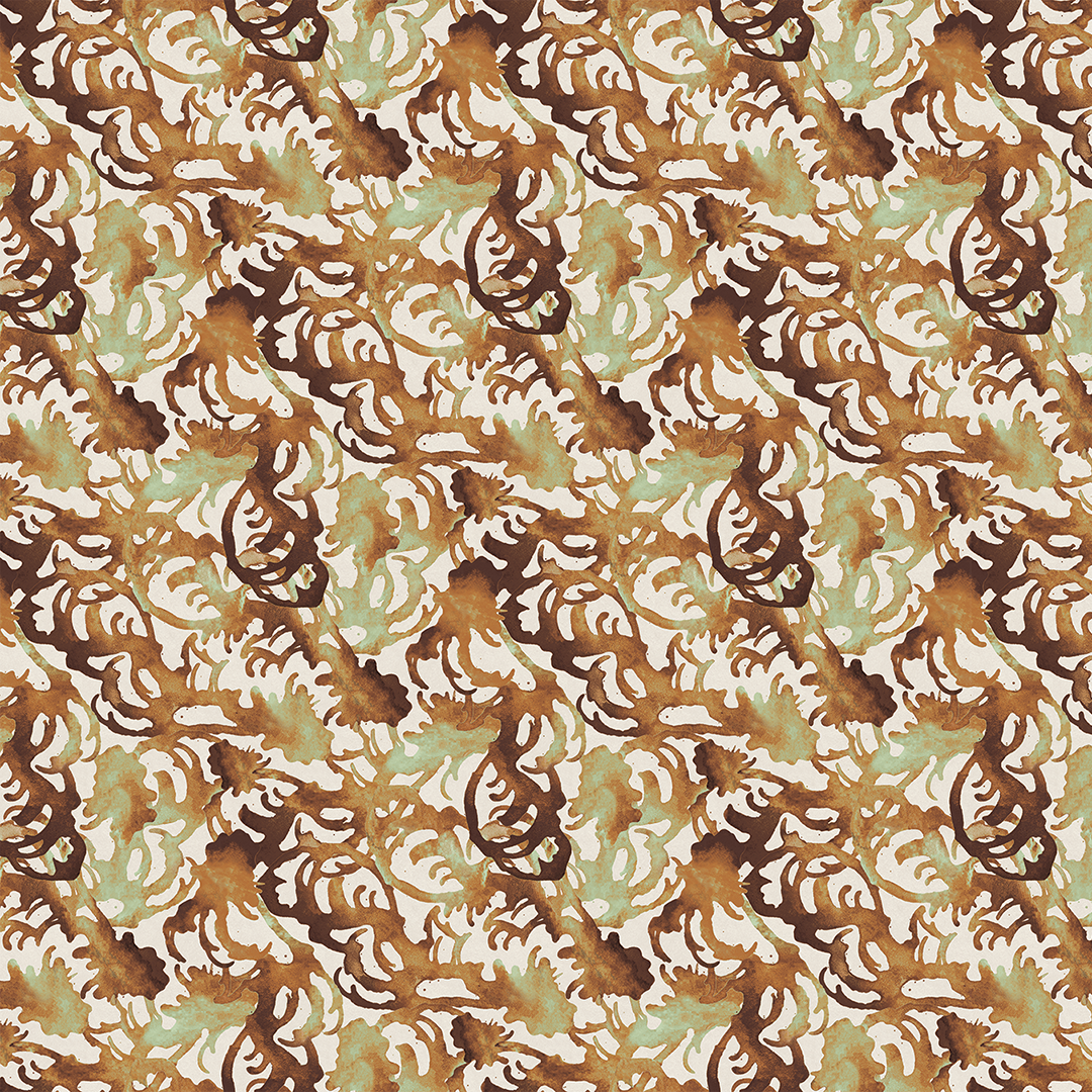 Flourish Greige Small scale wallpaper pattern Nashville artist Angela Simeone