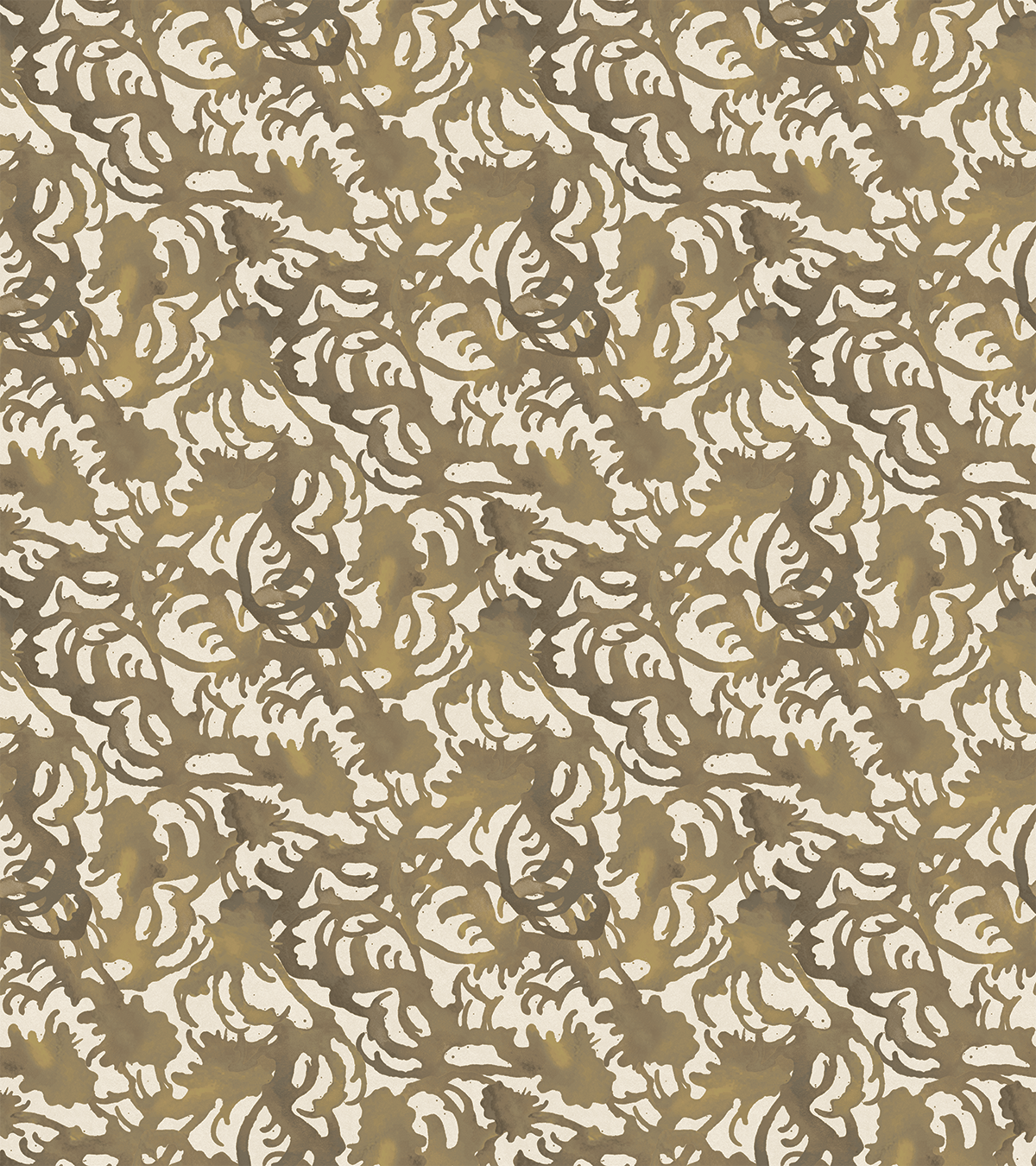 Flourish olive moss ivory small wallpaper pattern army green floral wallpaper modern wallpaper luxury wallpaper Angela Simone interiors interior design