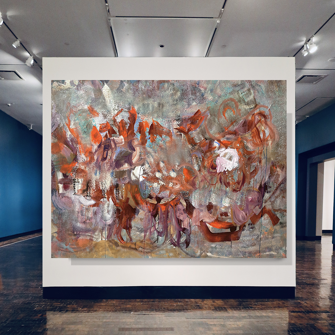 Aubergine Renaissance abstract painting Nashville artist Angela Simeone