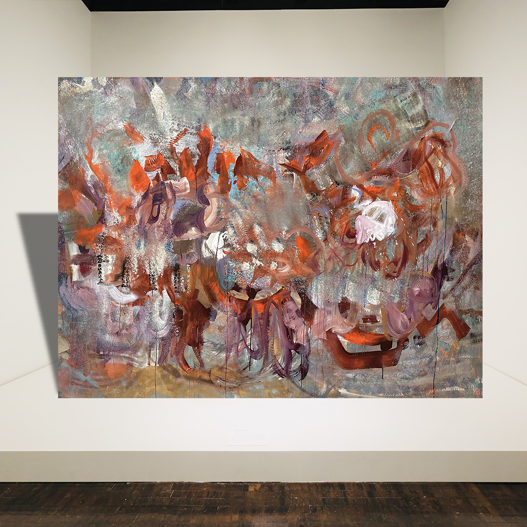 Aubergine Renaissance abstract painting Nashville artist Angela Simeone