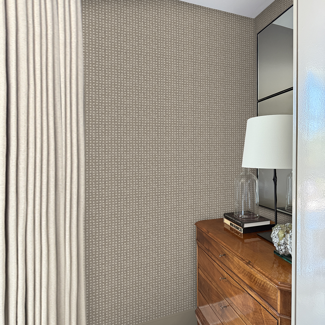Lavish Warm Grey Small Scale Wallpaper