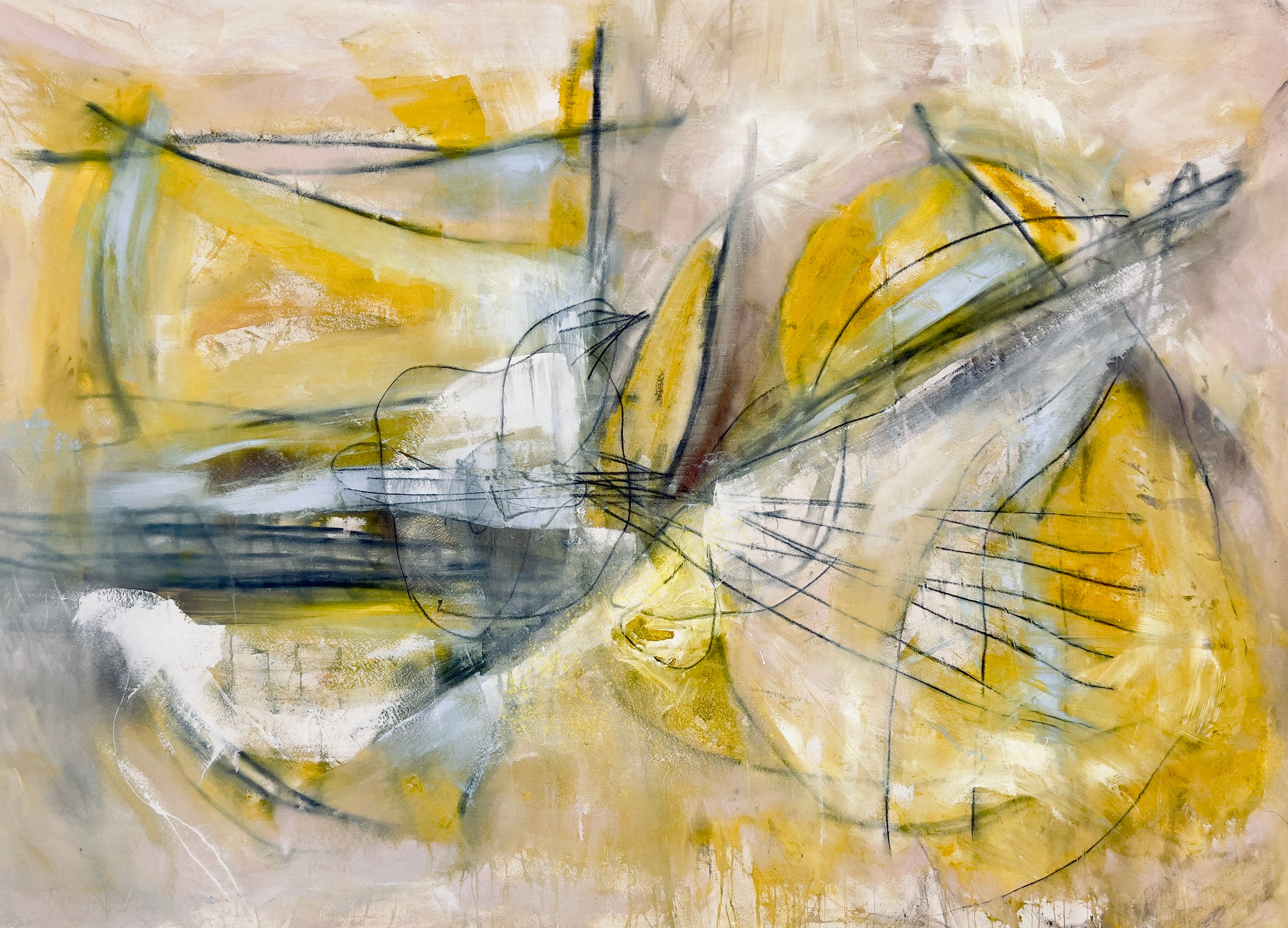 Light Warm Tan Yellow Citron Canvas Painting