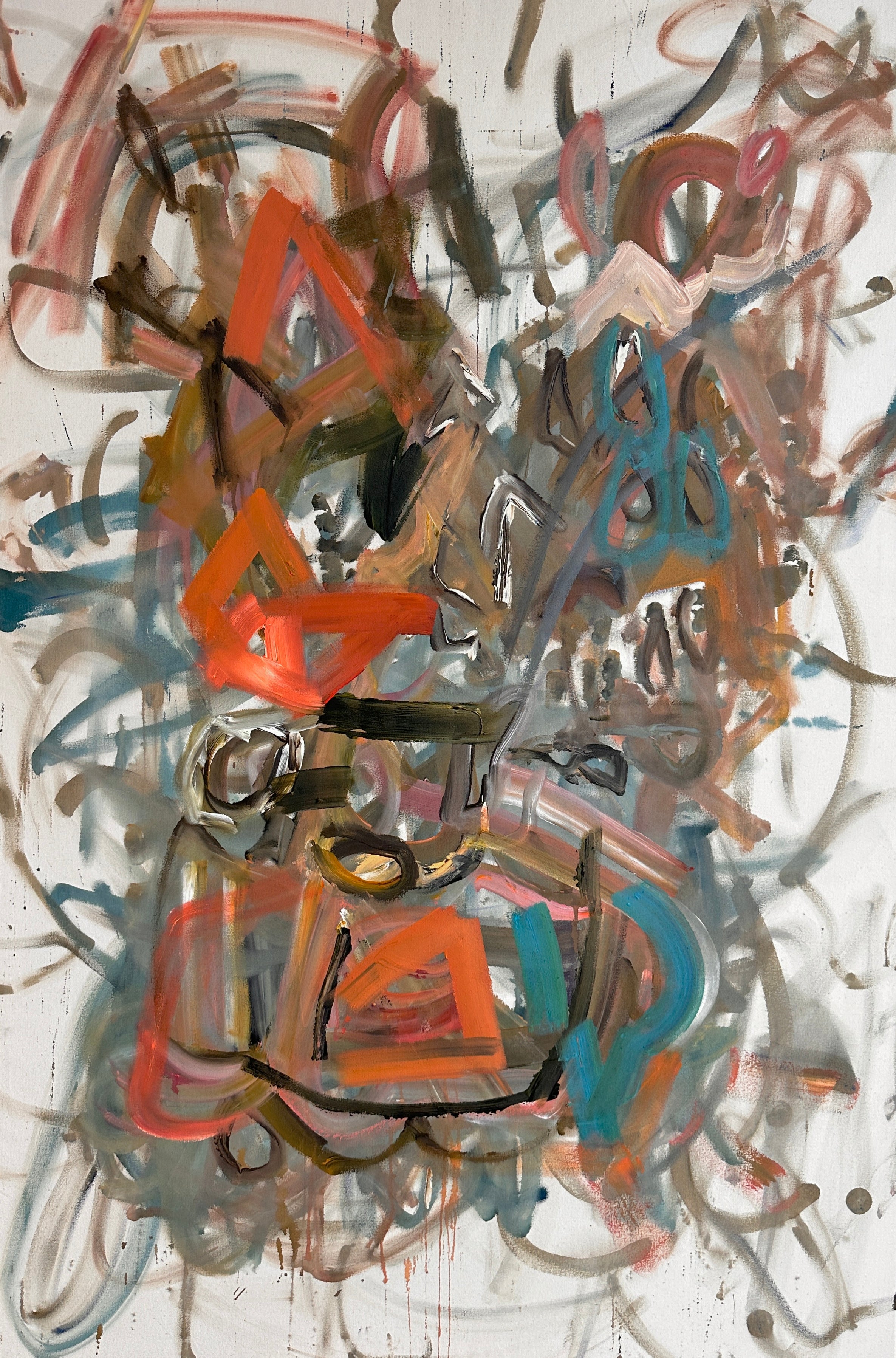 Burnt orange brown painting abstract art nashville artist Angela Simeone
