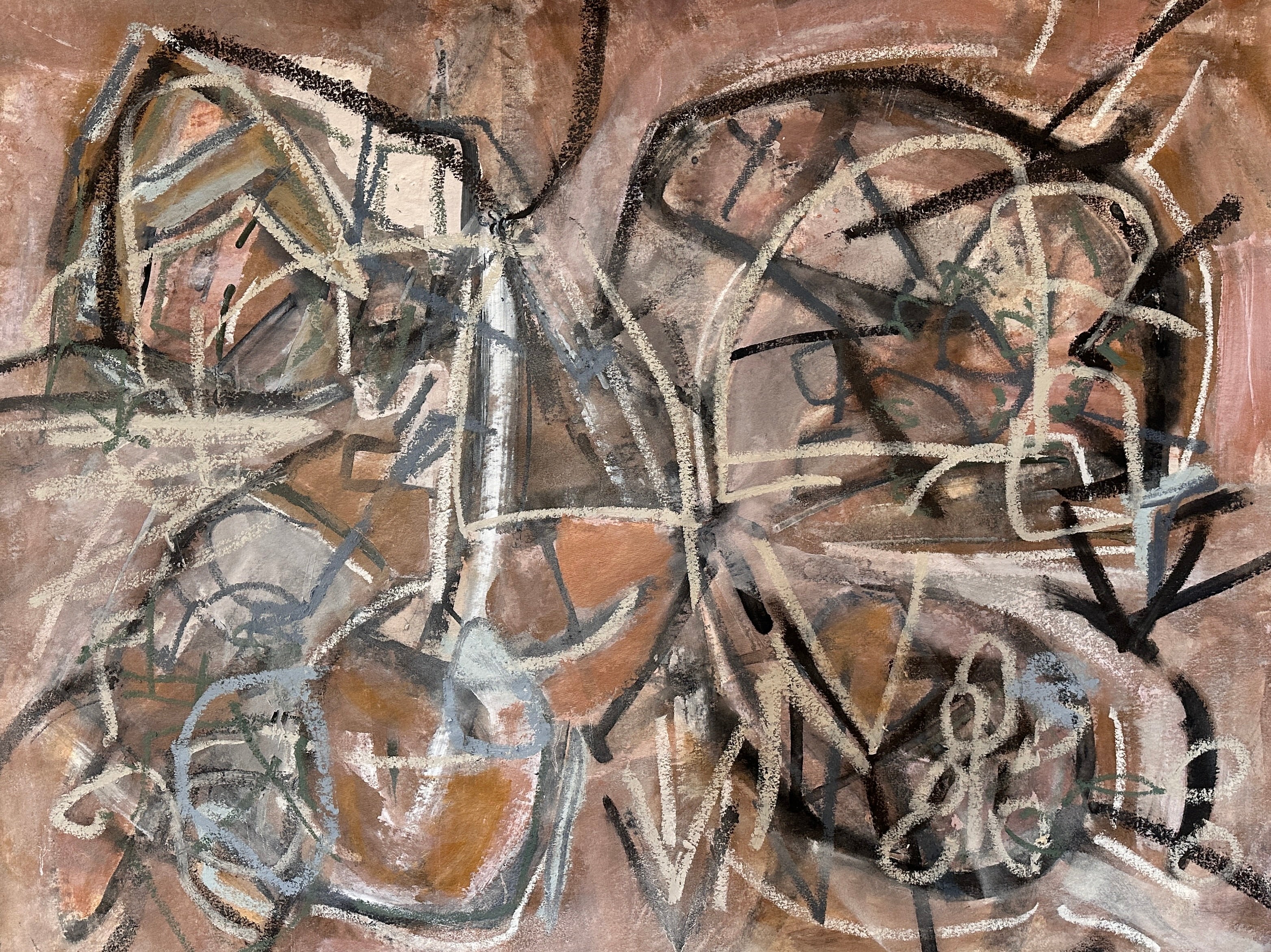Brown Abstract Painting on canvas Original Art by Nashville Artist Angela Simeone