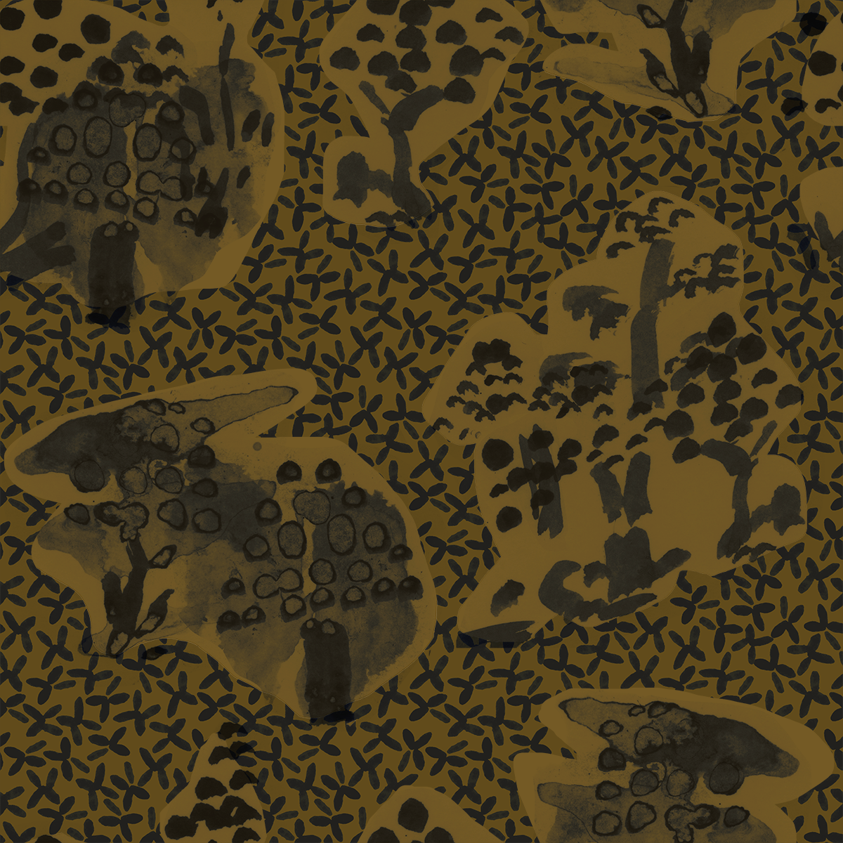 Toile Bronze and Black Wallpaper