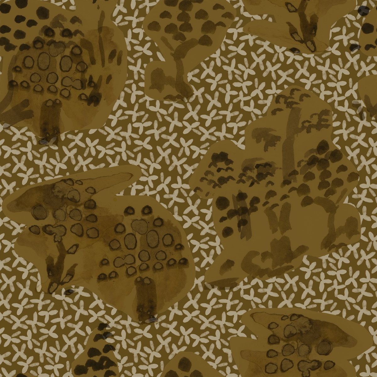 Toile Coffee Brown Wallpaper