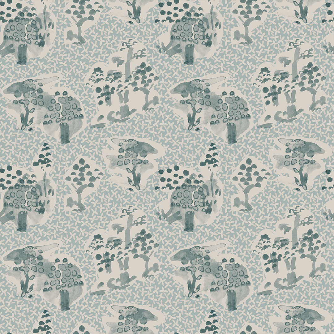 Toile Medium Sky Blue Wallpaper