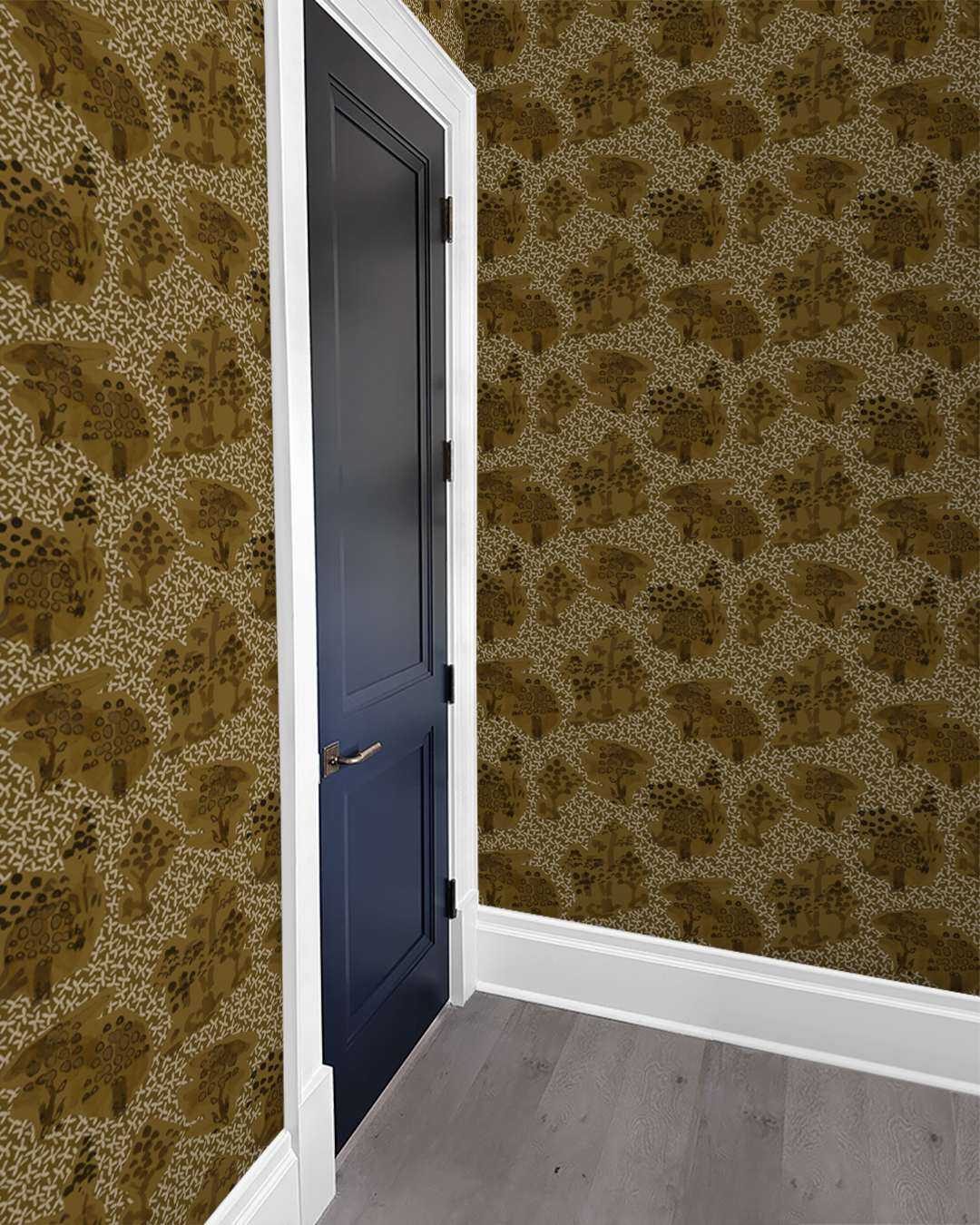 Toile Coffee Brown Wallpaper