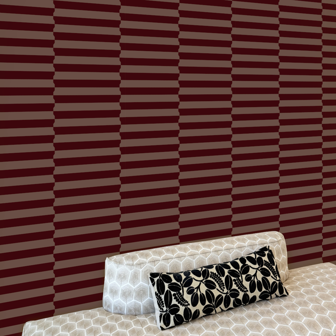 Chic Stripe Ruby Wallpaper