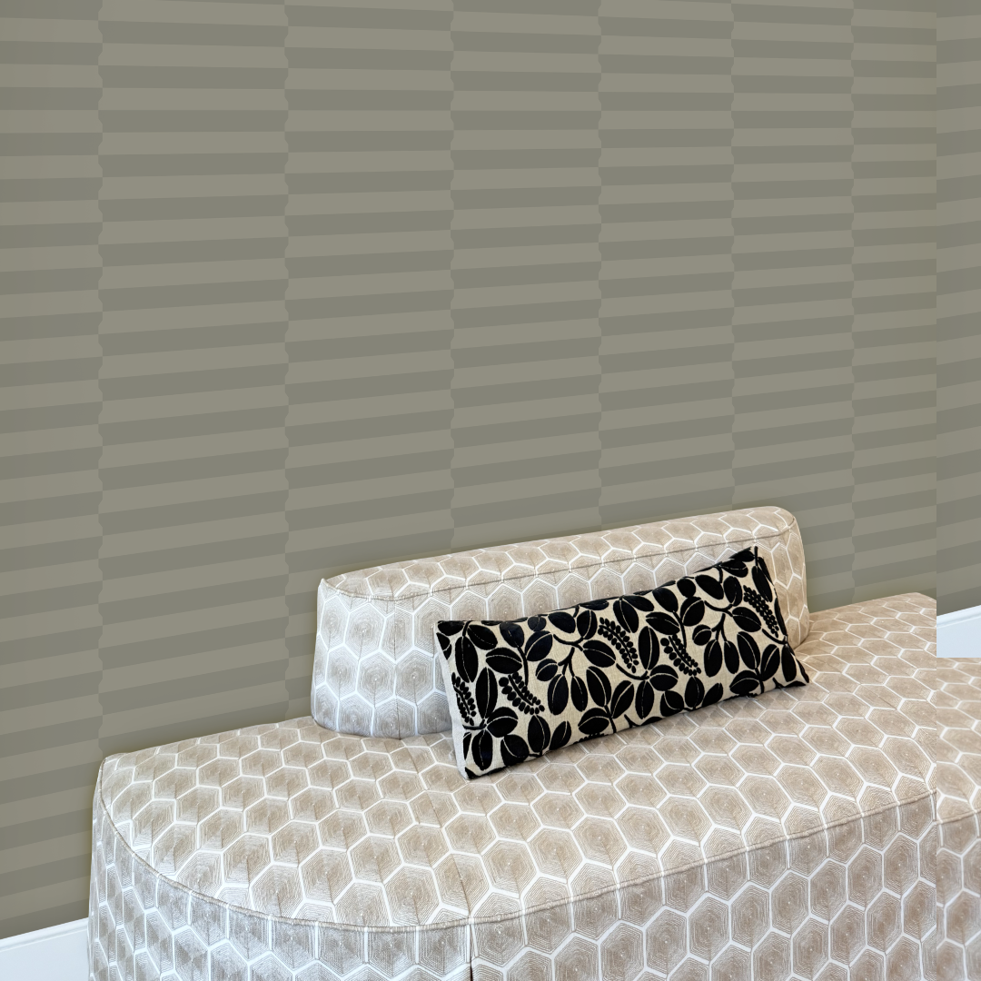 Chic Stripe Winter Grey Sage Wallpaper