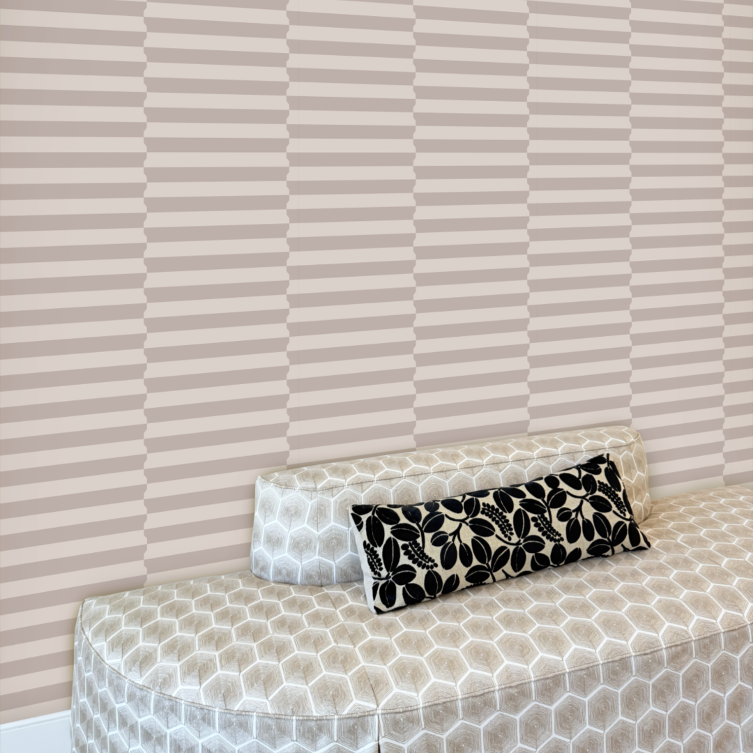 Chic Stripe Winter White  Wallpaper