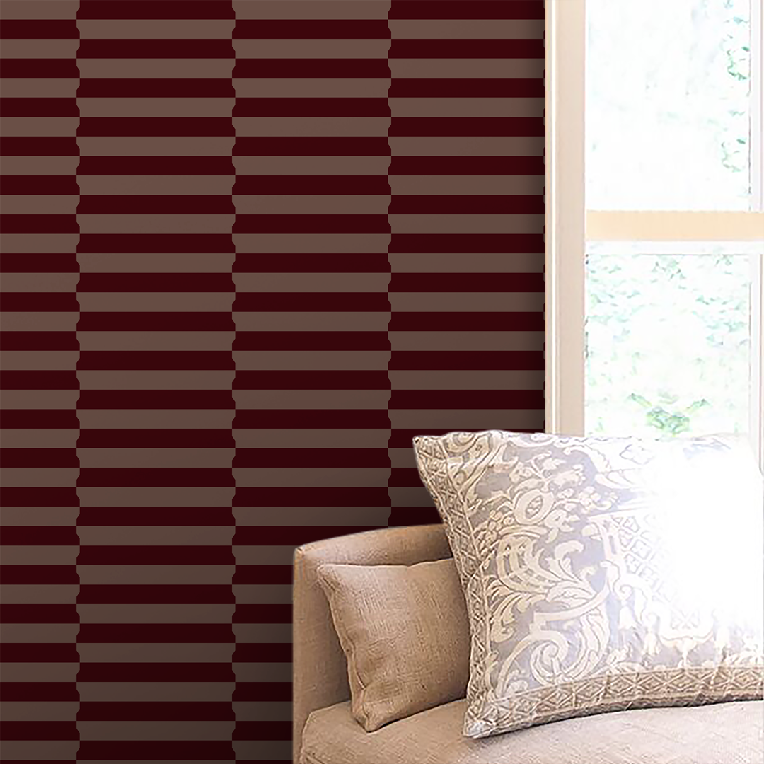 Chic Stripe Ruby Wallpaper