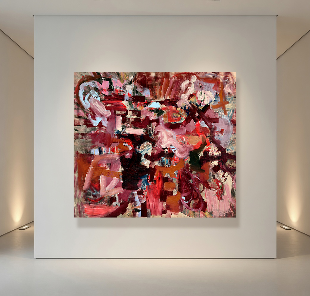 Garnet Red Clay Claret Abstract Painting