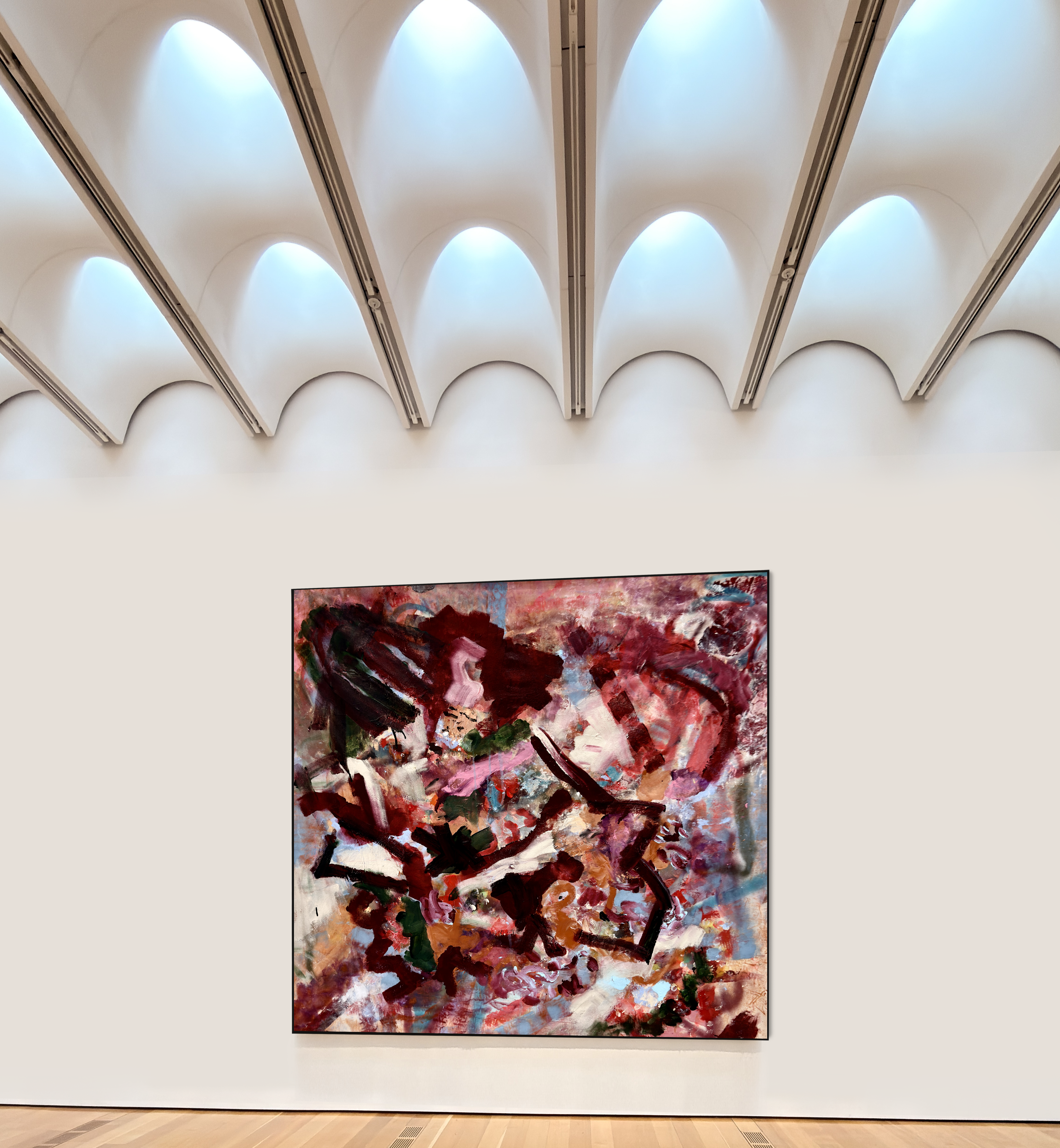 Garnet Claret Pink Abstract Painting