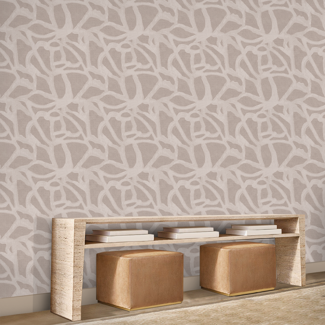 Lovely Web lilac grey Wallpaper pattern Nashville artist Angela Simeone wallpaper lilac wallpaper luxury wallpaper vinyl wallpaper pattern wallpaper interiors interior design interior designer