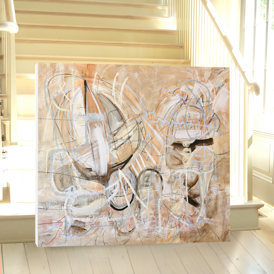 Light Tan Art Light Brown Art Light Brown Painting Natural Painting Abstract Art Abstract Painting Angela Simeone Artist Nashville