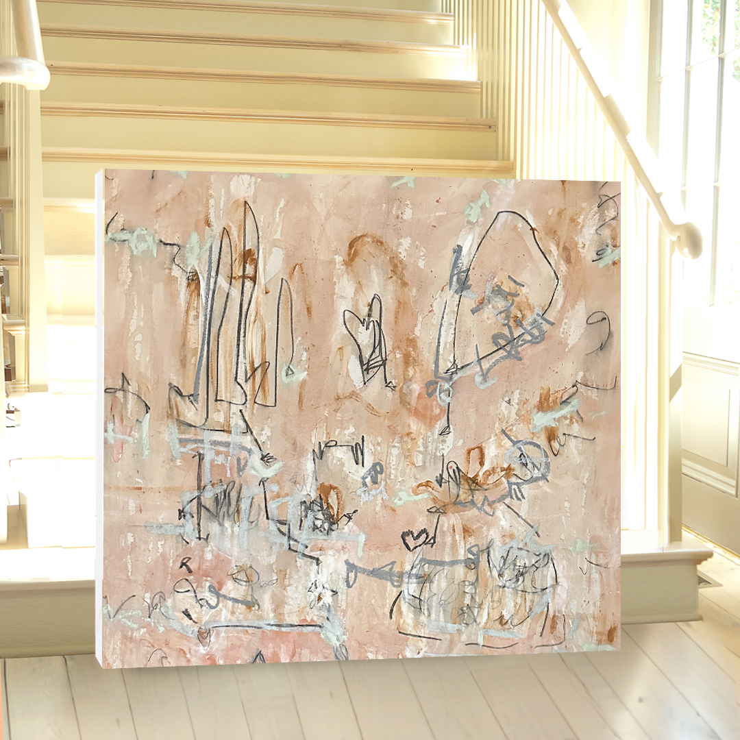Neutral Abstract Painting Tan Original Painting Nashville Artist Angela Simeone