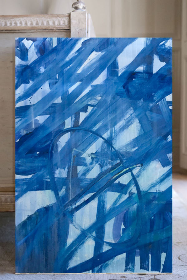 Abstract art artist canvas painting Angela Simeone Nashville interiors interior design