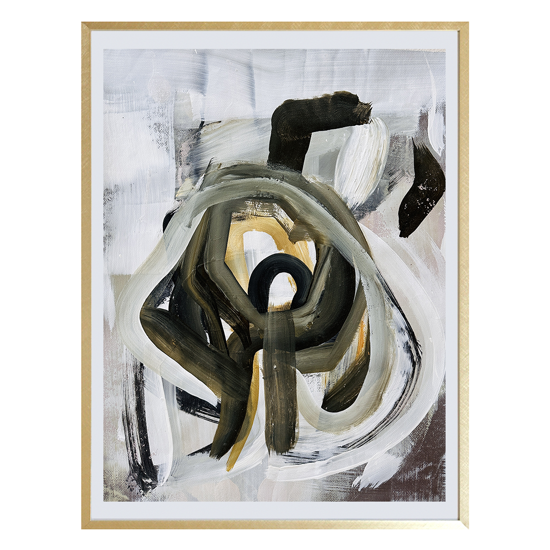 White Olive Army Green Gold White Paper Painting