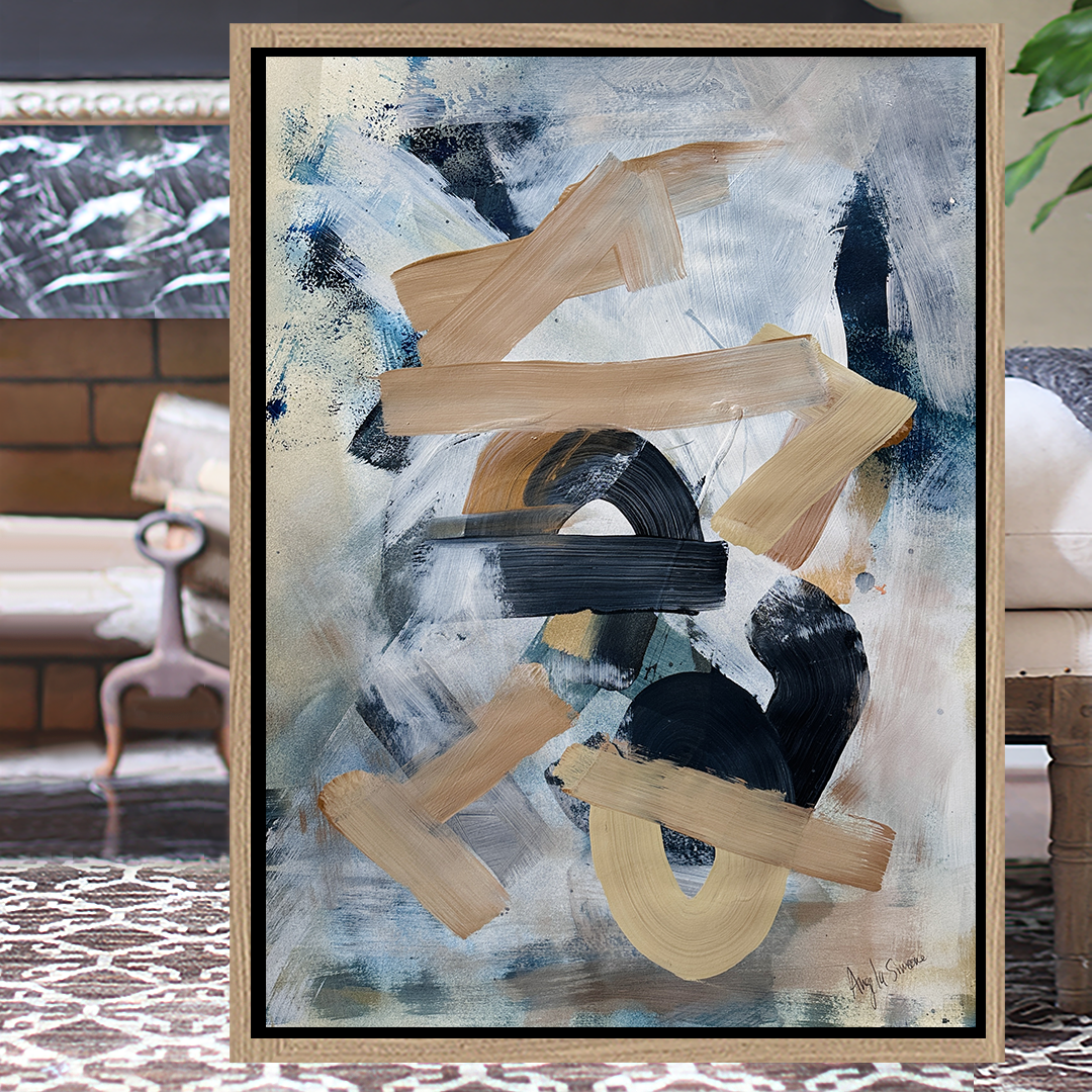 Emerald and Bronze White 3 Paper Painting
