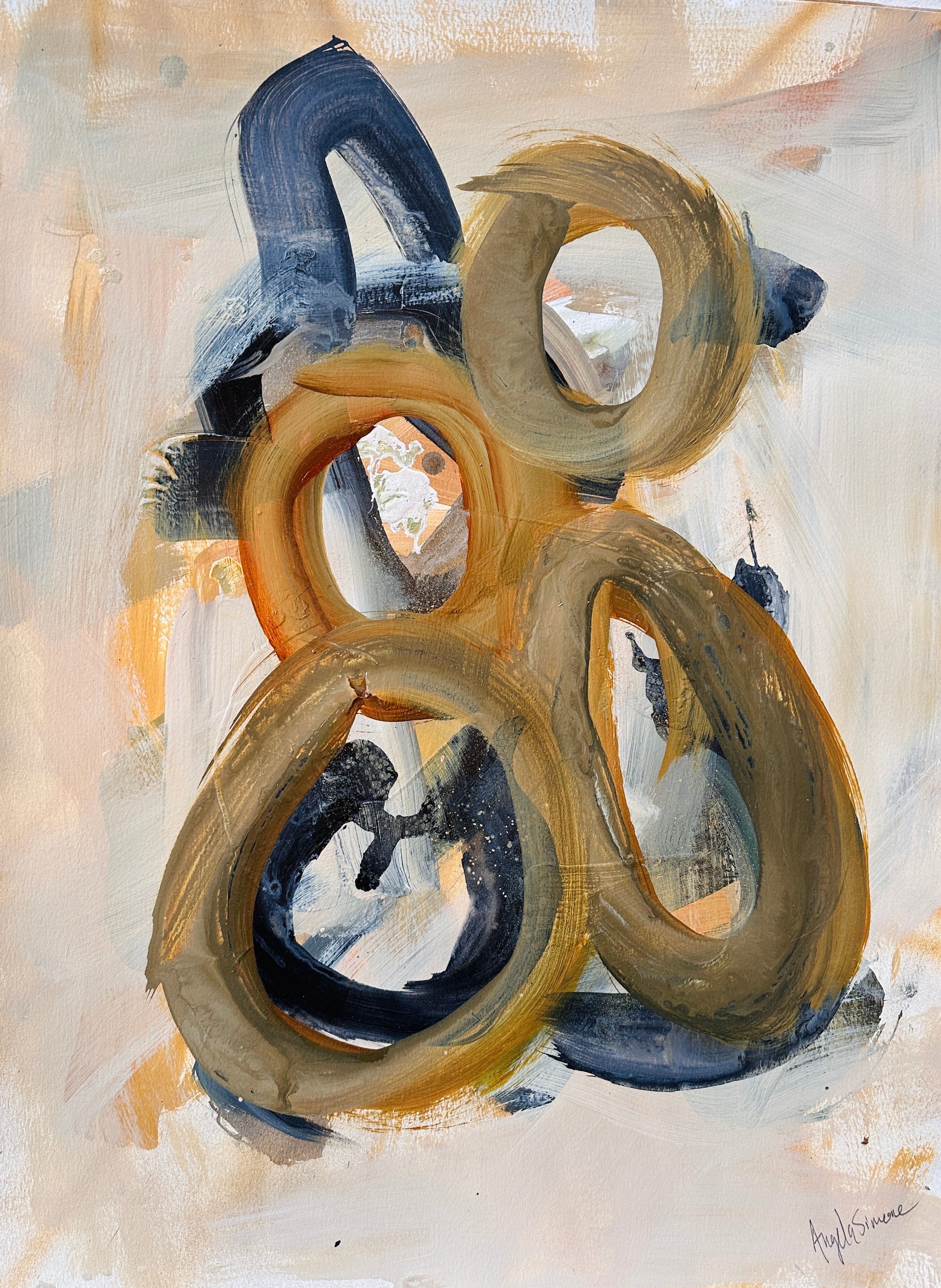 Angela Simeone nashville artist abstract art painting artist Nashville interiors interior design designer paper painting watercolor paper nashville artist art original art frameable art paper paintings