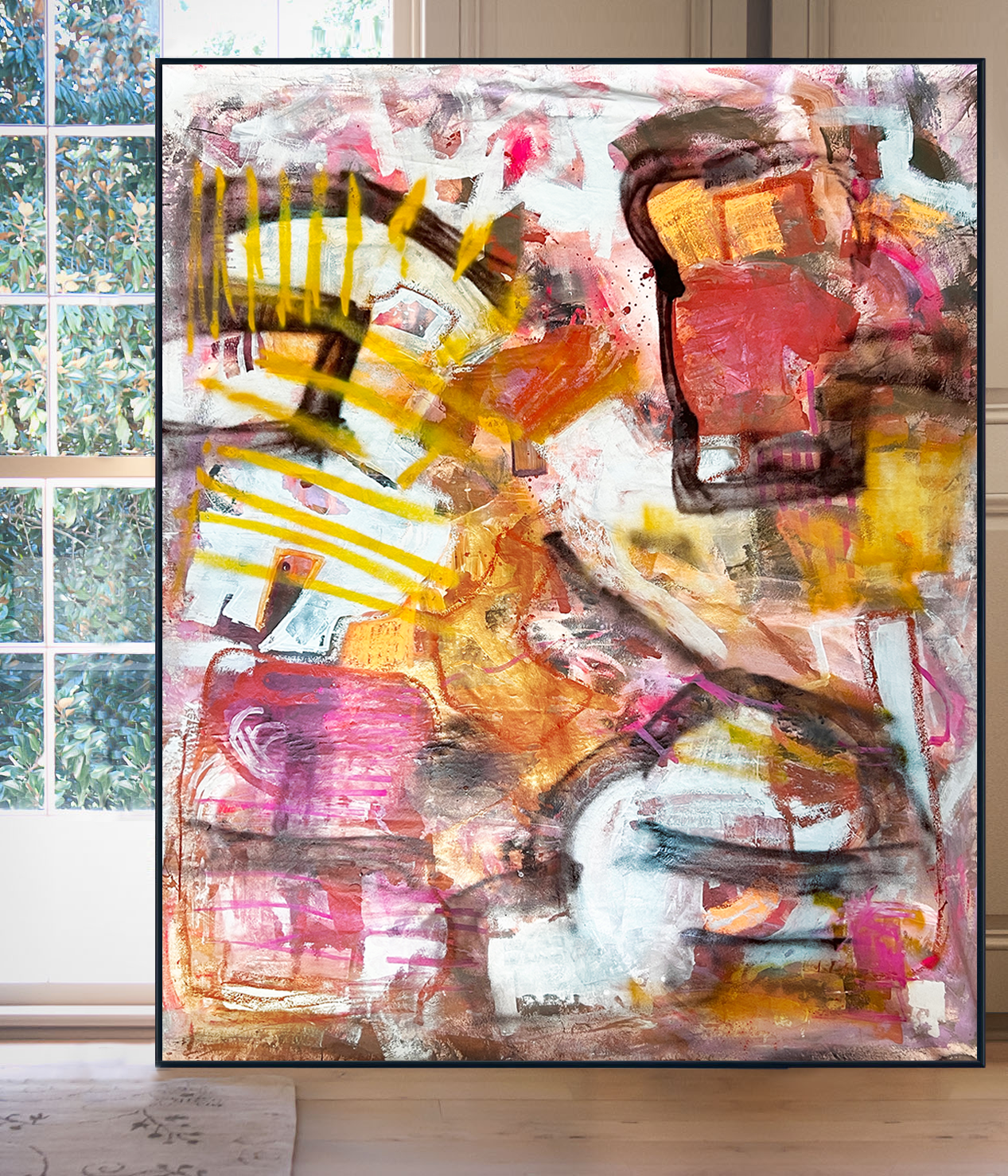 Angela Simeone abstract art painting artist Nashville interiors interior design designer wallpaper wallpapers nashville artist art scandinavian bohemian traditional transitional contemporary modern design interiors