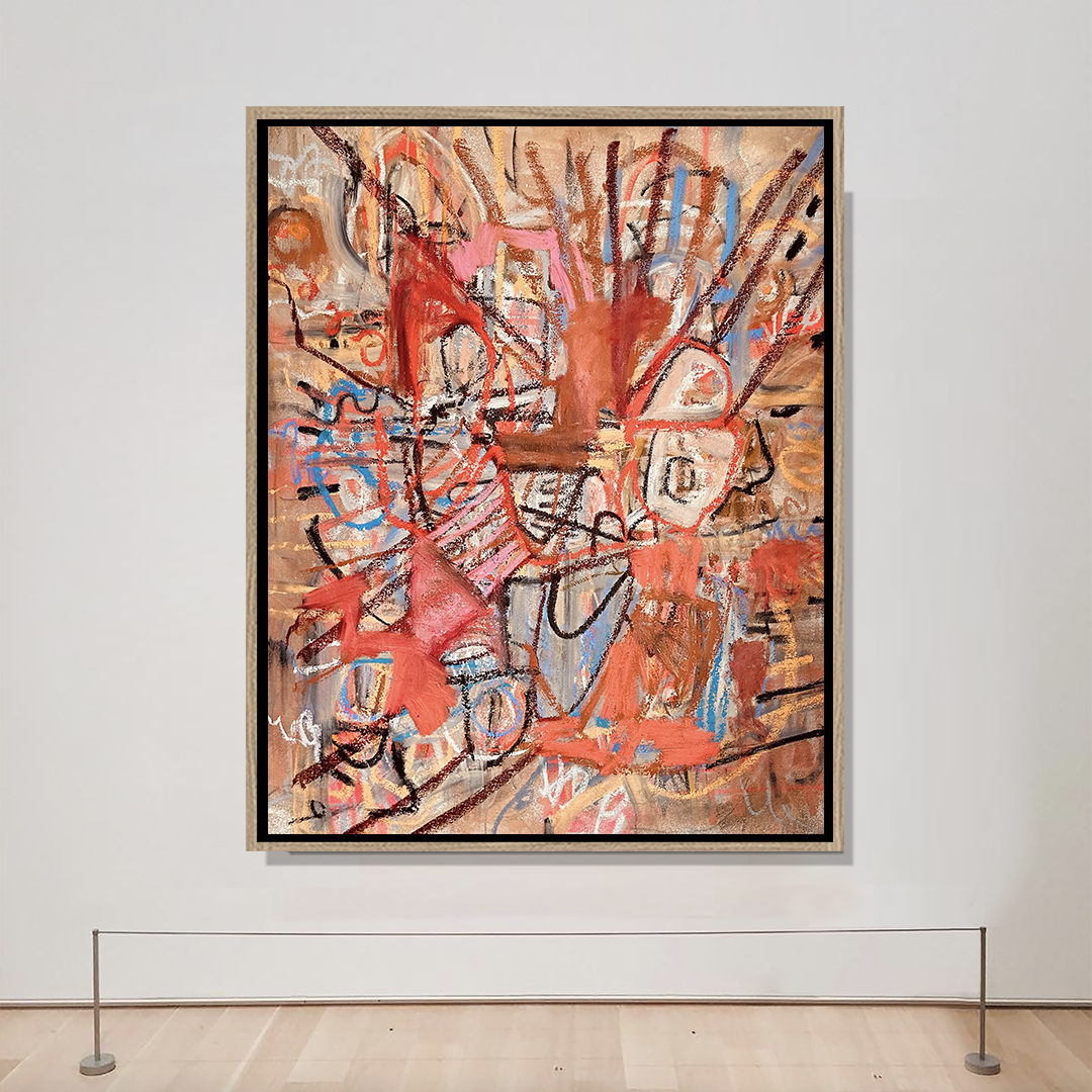 Abstract painter artist Angela Simeone Nashville artist Abstract art oil painting pink painting red painting blue painting original art interior