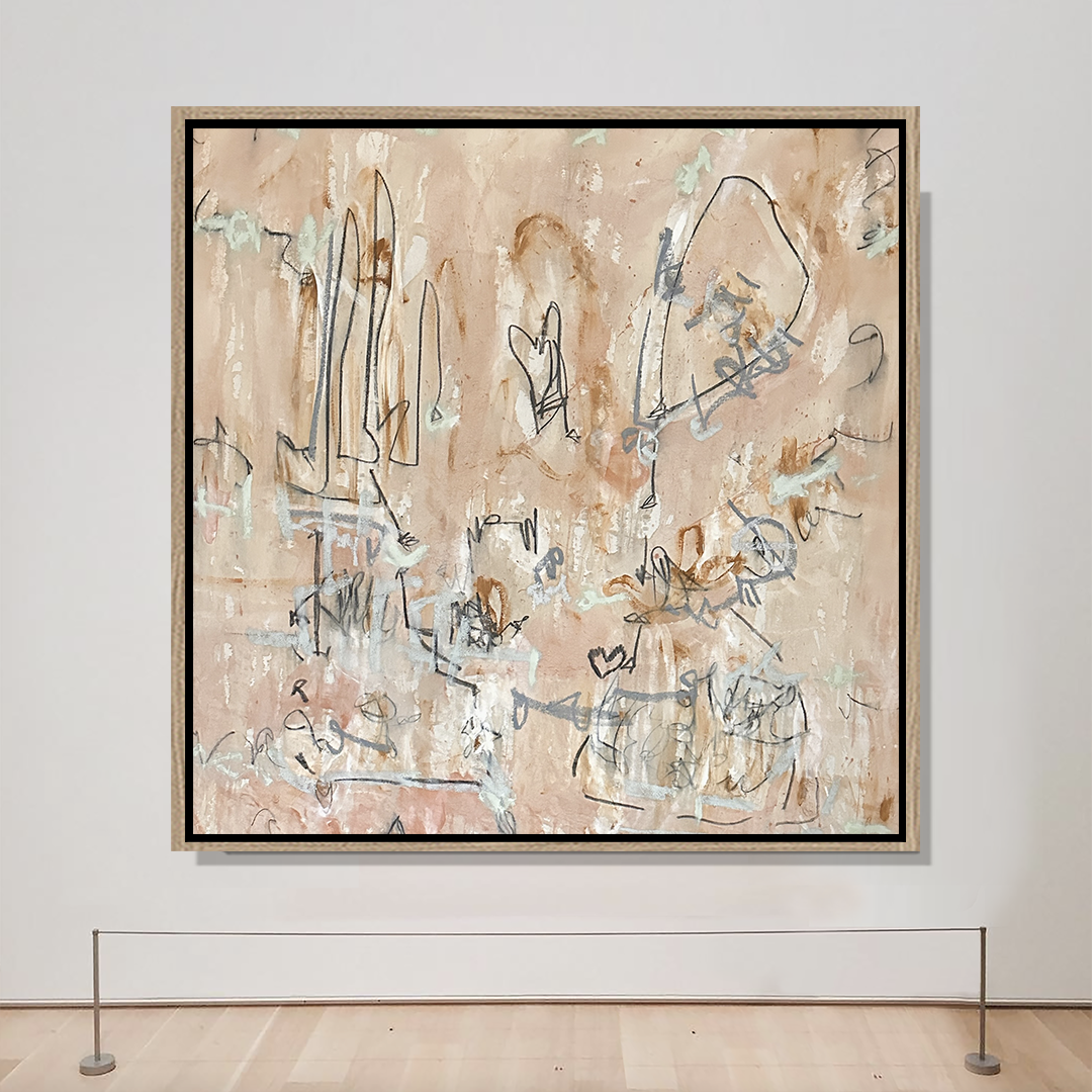 Neutral Abstract Painting Tan Original Painting Nashville Artist Angela Simeone