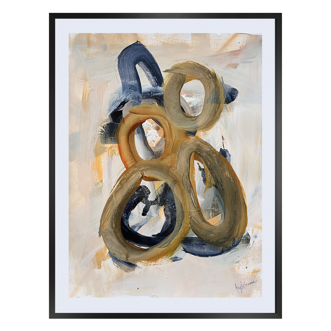 gold tan grey warm white Angela Simeone abstract painting on watercolor paper brown olive green army green black gold abstract painting original art frame nashville artist nashville painter nashville art
