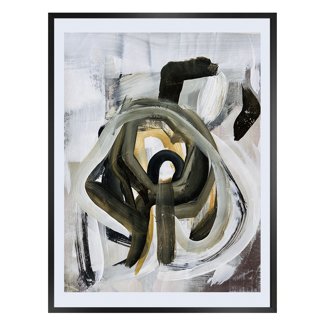 Angela Simeone abstract painting on watercolor paper brown olive green army green black gold abstract painting original art frame nashville artist nashville painter nashville art