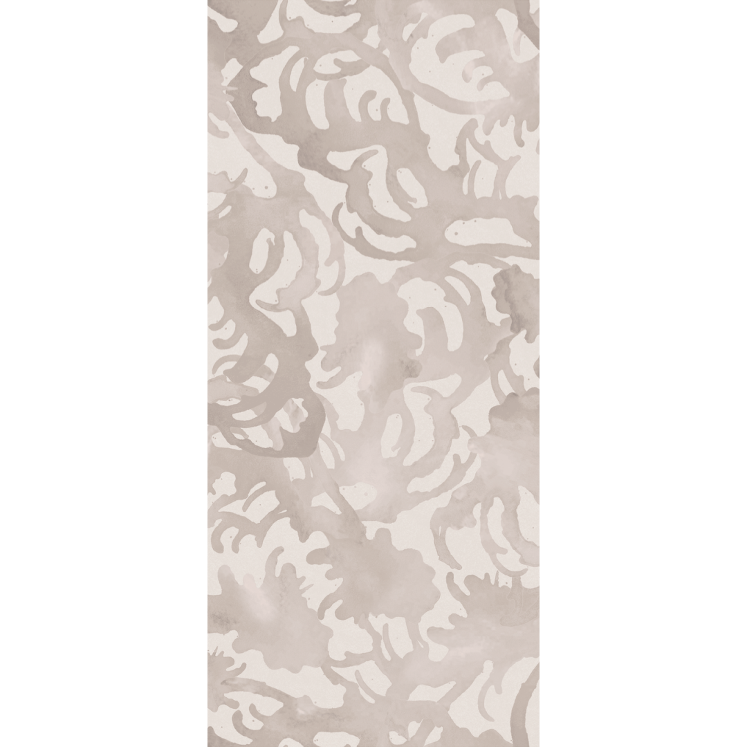 Flourish Greige artist-designed wallpaper pattern by Nashville artist Angela Simeone