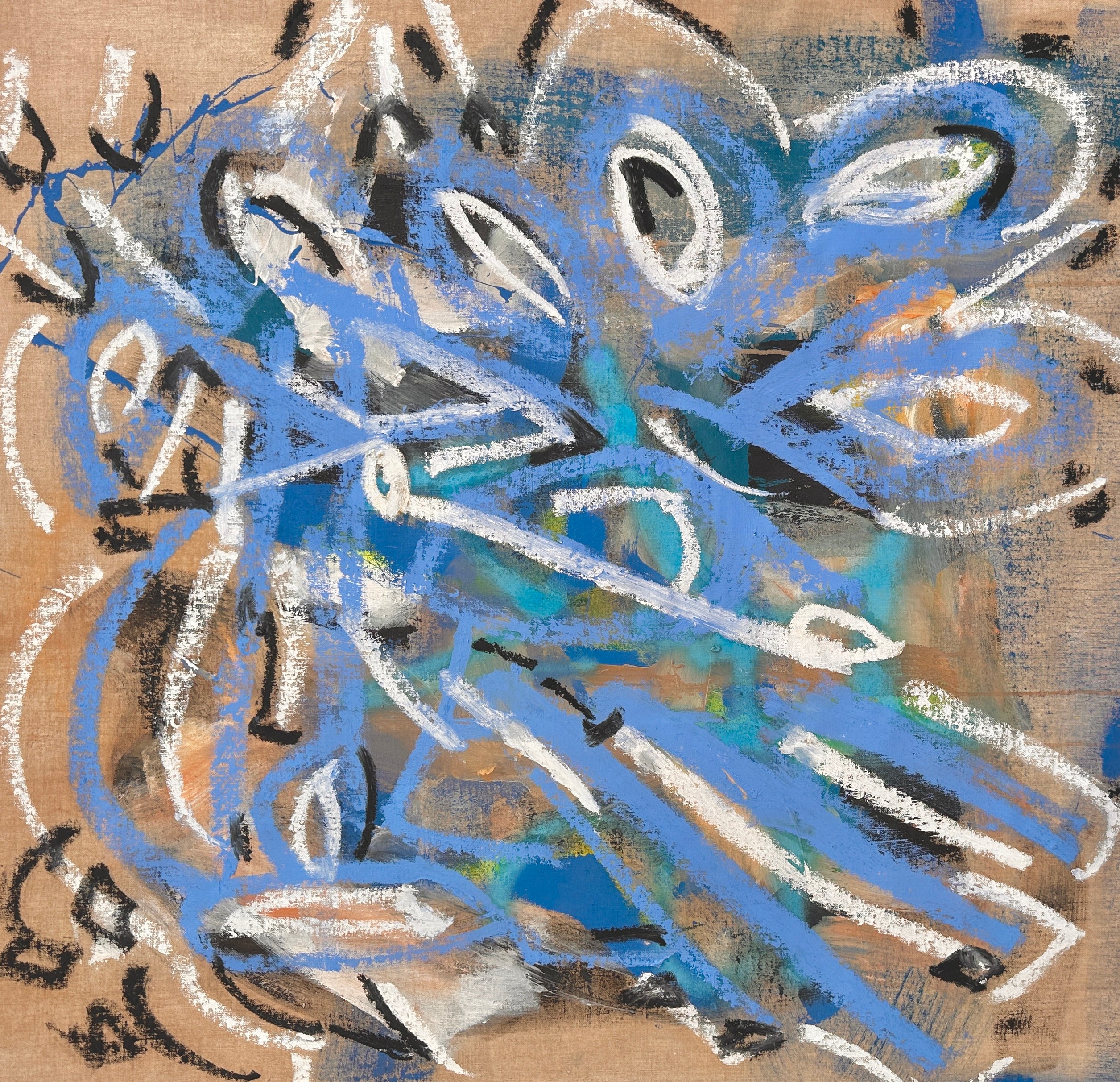 Blue abstract original painting by Nashville artist Angela Simeone