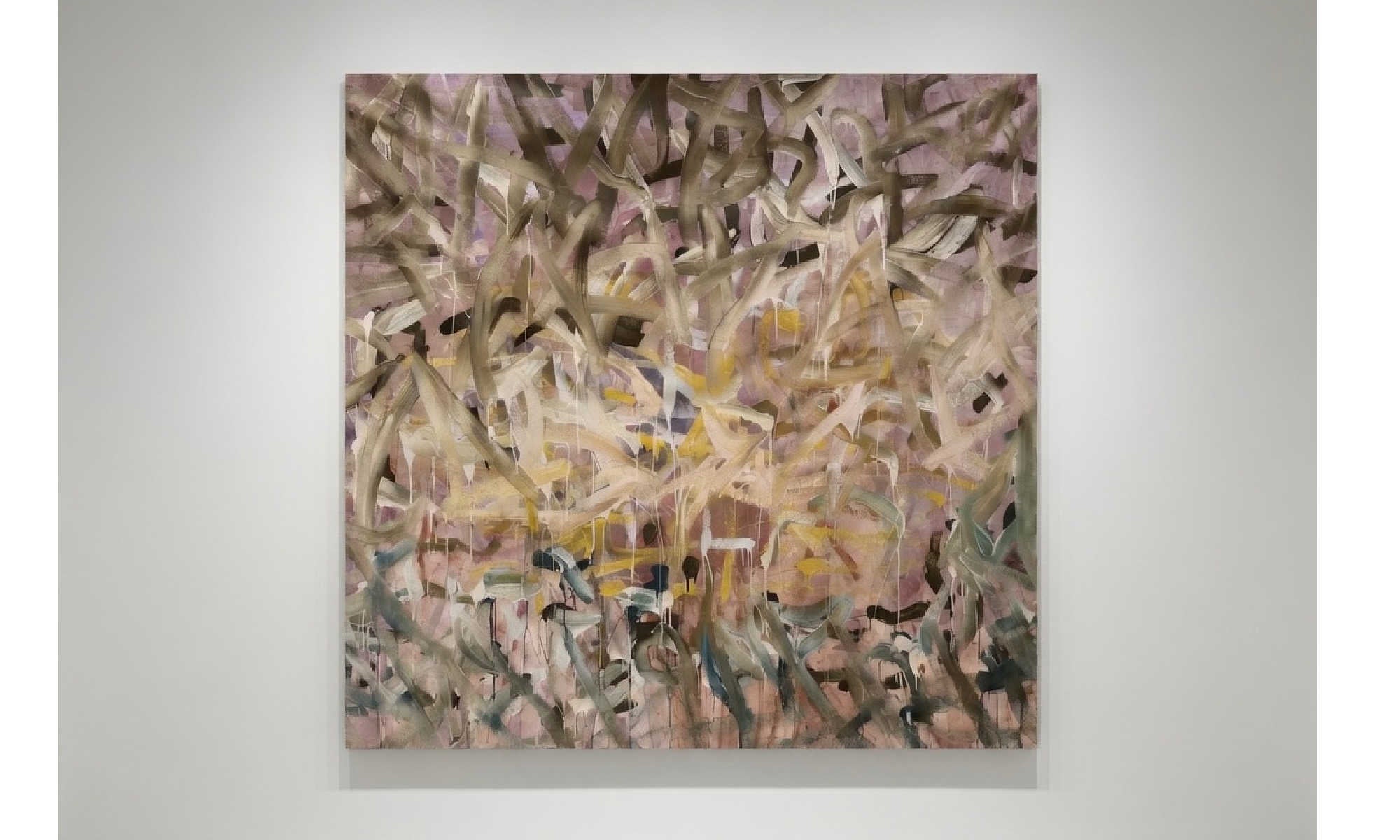 Large scale abstract paintings by Angela Simeone, most-placed artist at the Conrad Nashville