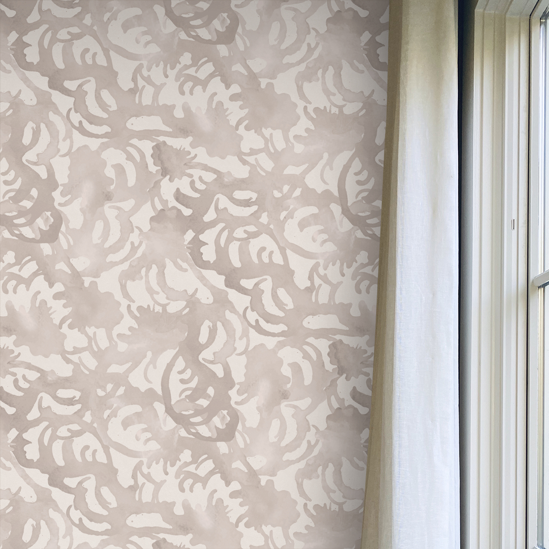 Flourish Greige Wallpaper