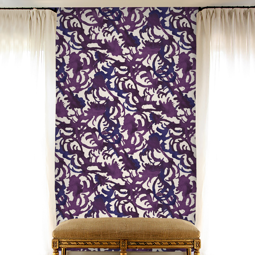 Flourish Violet Large Scale Wallpaper