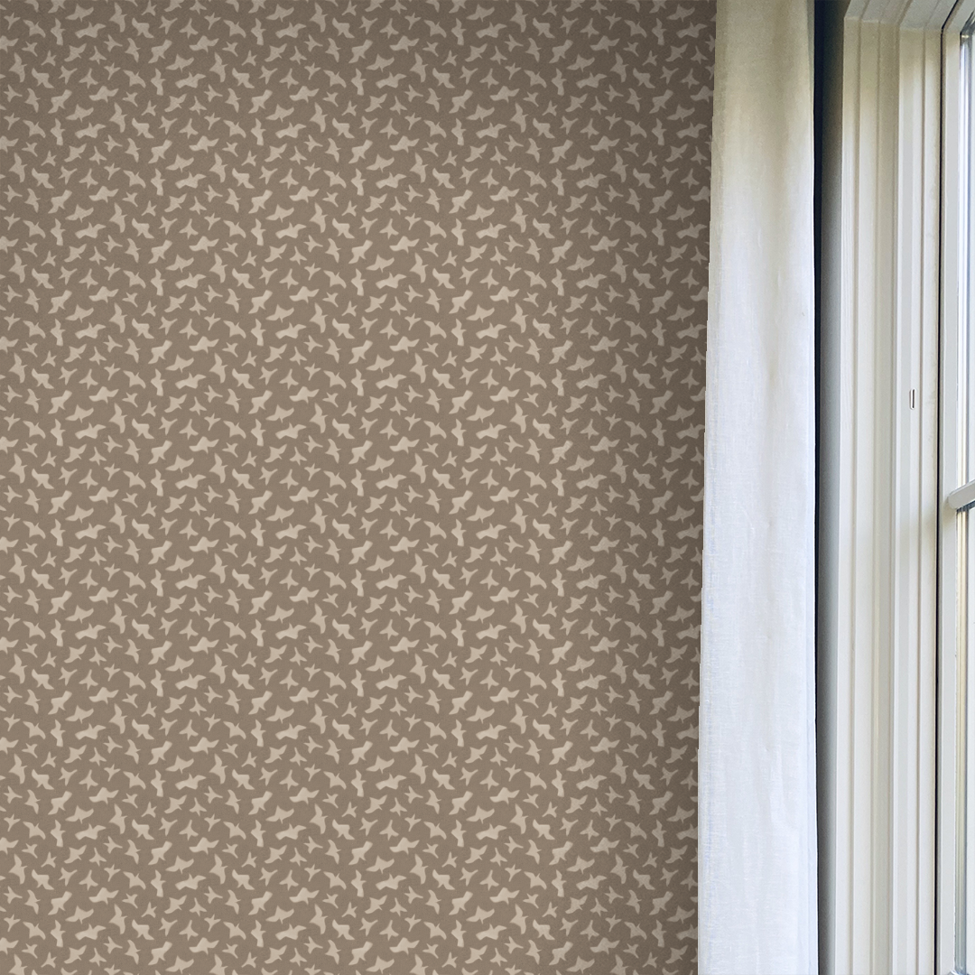 Caramel brown Liberty wallpaper vinyl wallpaper Angela Simeone nashville artist