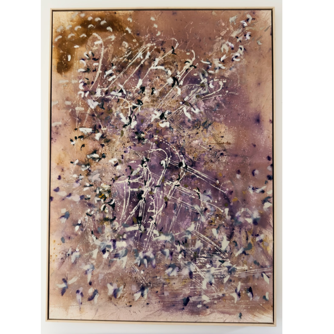 Brown Rich Lilac Organic  Abstract Painting