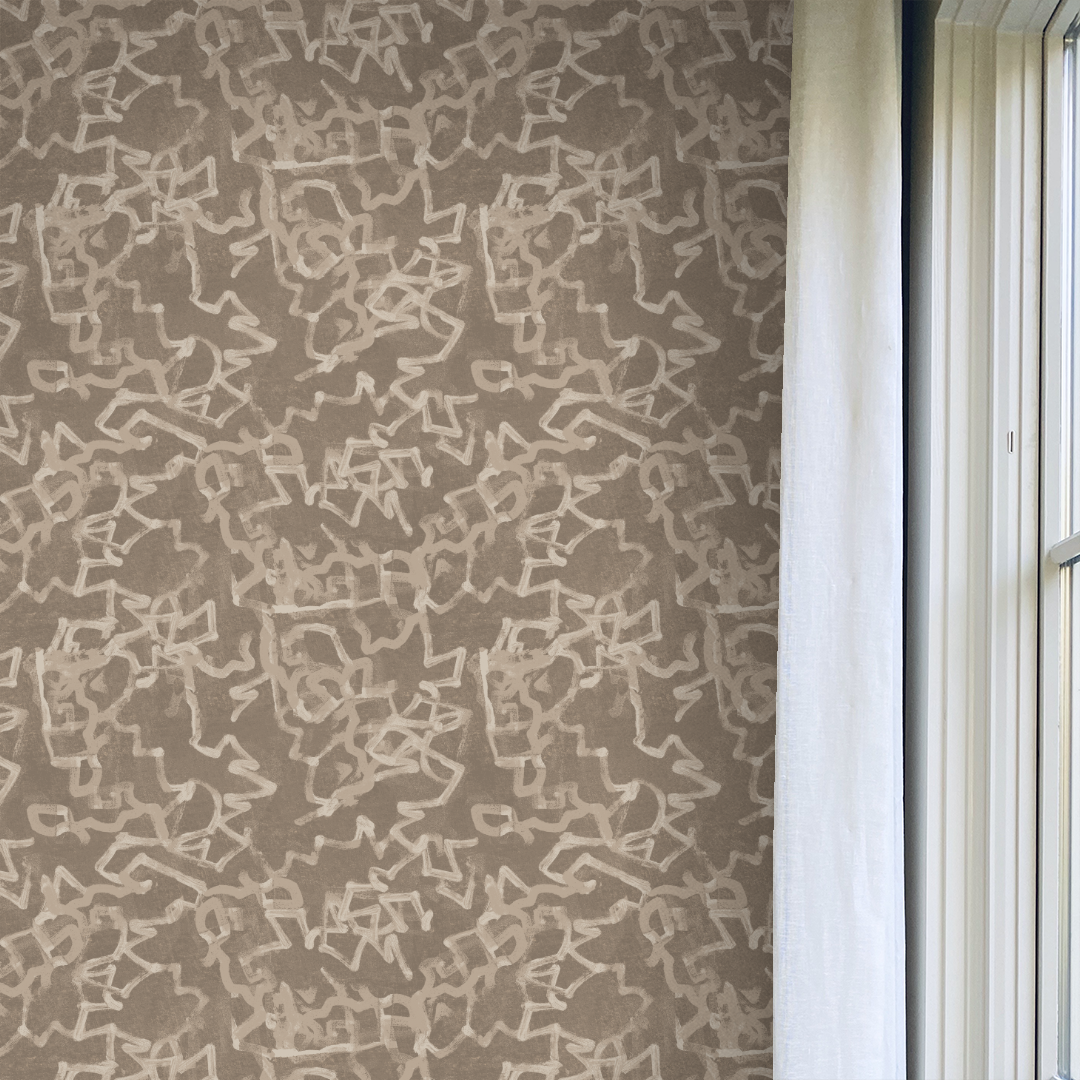 Classic G Khaki Brown Wallpaper Angela Simeone artist nashville luxury wallpapers 