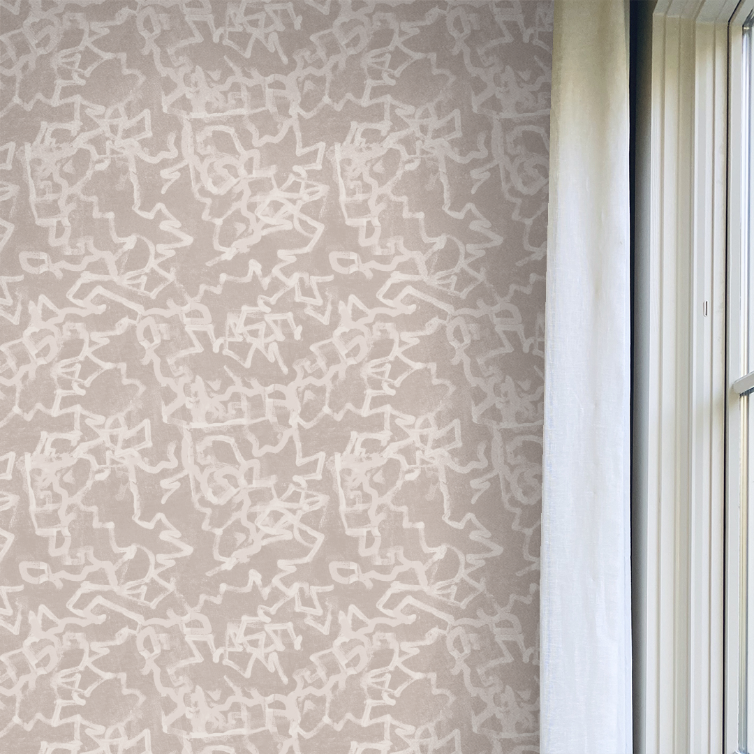 Classic G Taupe Wallpaper pattern Angela Simeone artist nashville