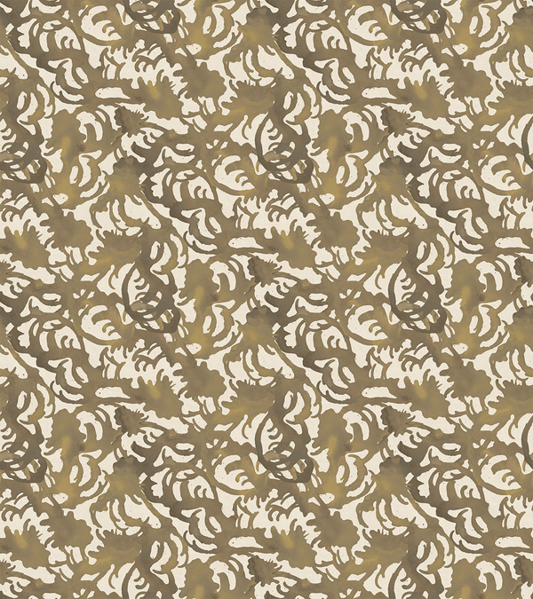 Flourish olive moss ivory small wallpaper pattern army green floral wallpaper modern wallpaper luxury wallpaper Angela Simone interiors interior design 