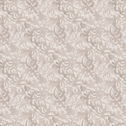 Flourish Greige Small scale wallpaper pattern Nashville artist Angela Simeone 