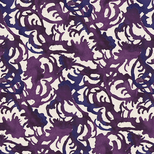 Flourish Violet Wallpaper pattern Nashville artist Angela Simeone Luxury Wallpaper Vinyl Wallpaper Purple wallpaper interiors interior design