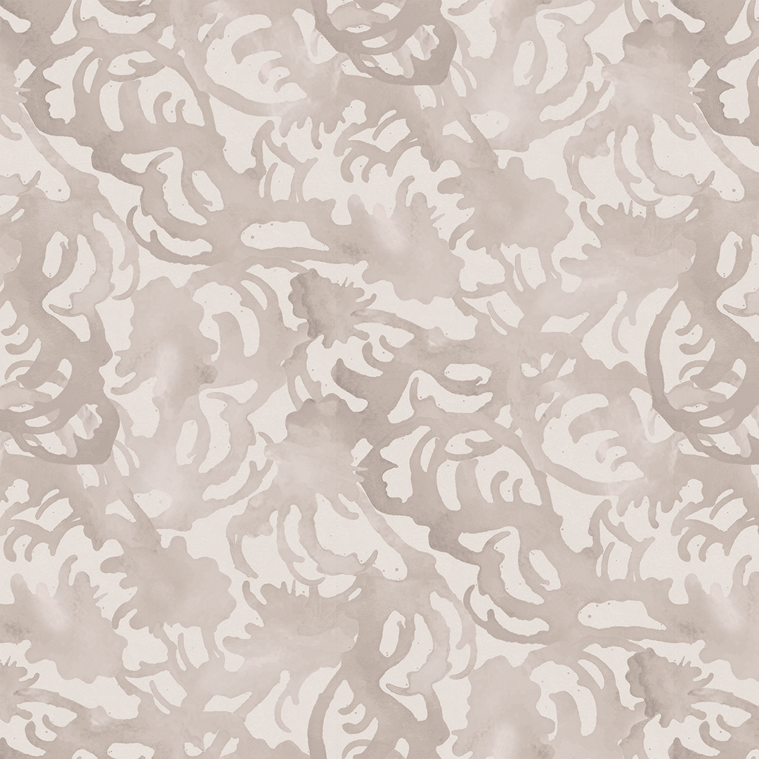 Flourish greige  wallpaper pattern by Nashville artist Angela Simeone grey wallpaper white wallpaper  wallpaper floral wallpaper luxury wallpaper patterned wallpaper 