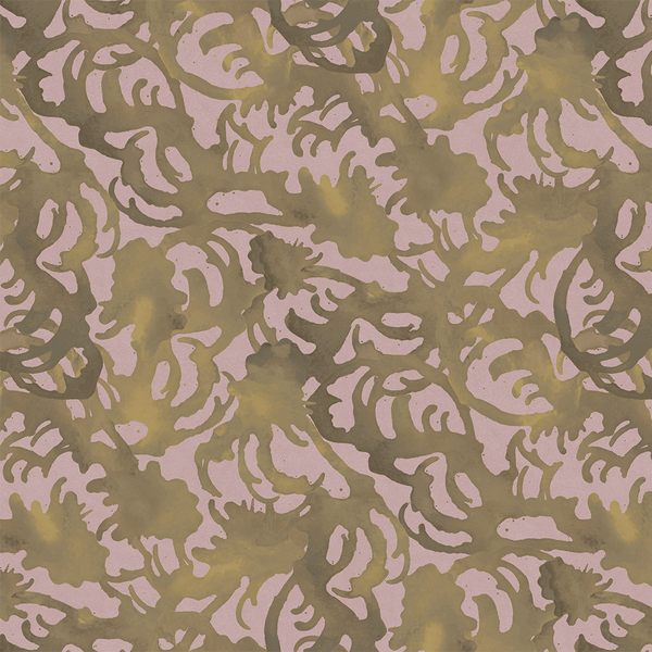 Flourish Artichoke and Lilac wallpaper pattern by Nashville artist Angela Simeone purple wallpaper green wallpaper floral wallpaper luxury wallpaper patterned wallpaper 