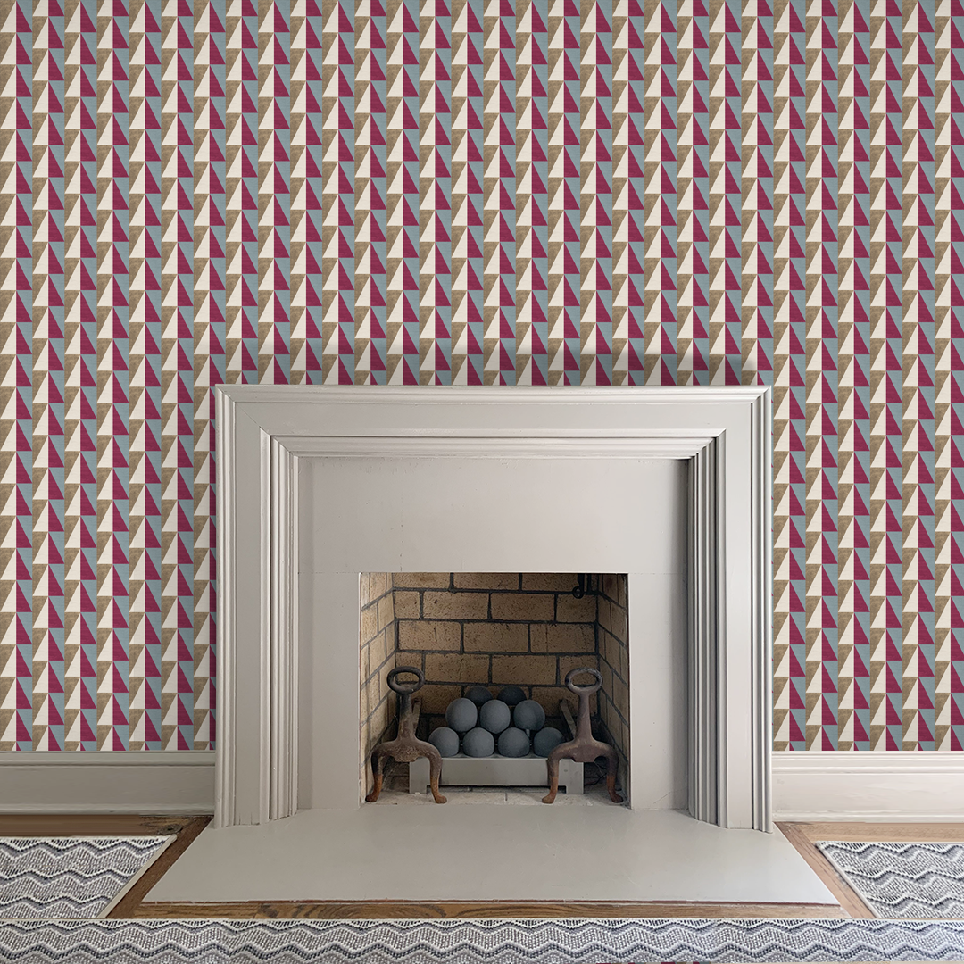 Refined Olive Brown Magenta Small Scale Wallpaper