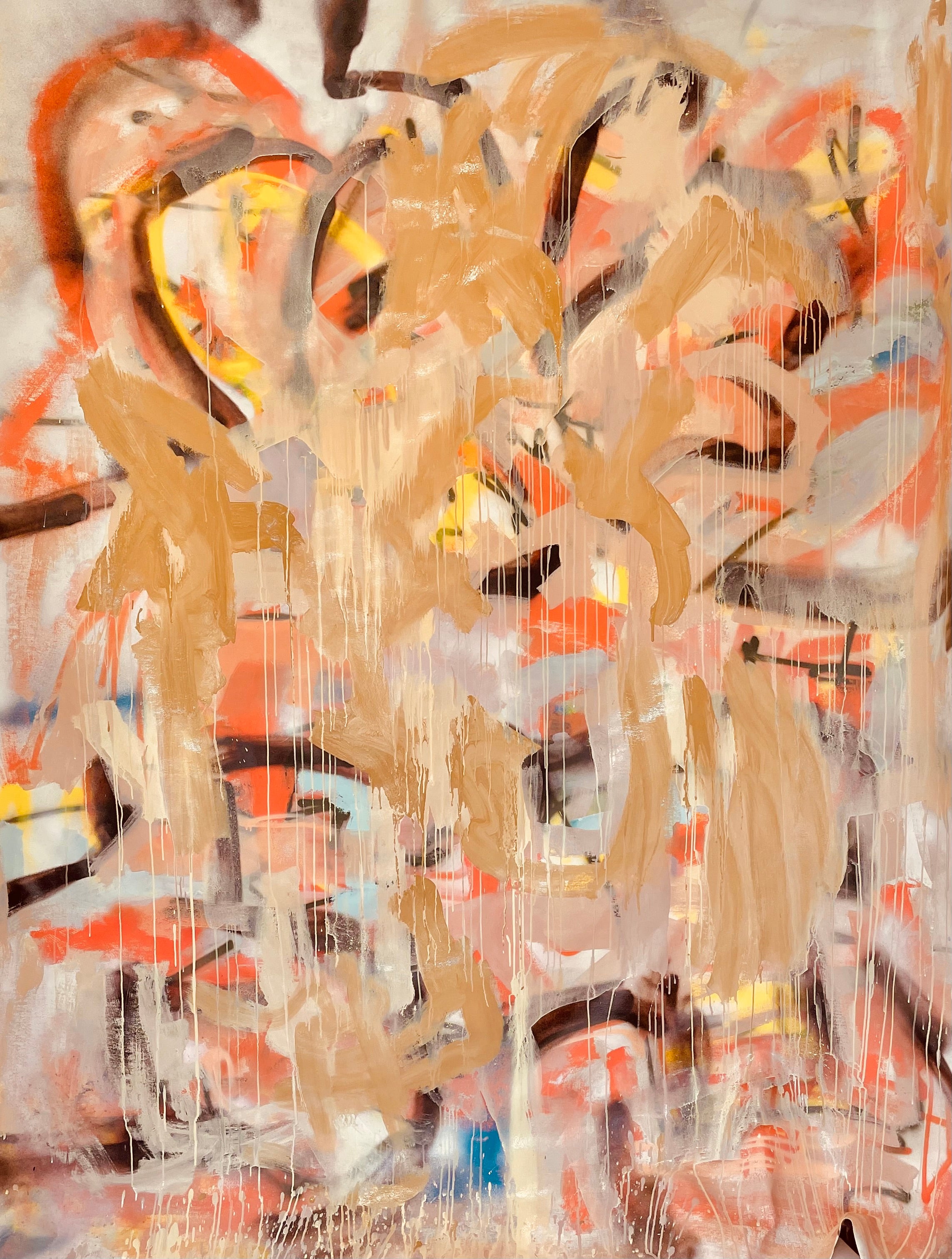 Peach and Papaya 1 Painting by Nashville artist Angela Simeone — original abstract art.