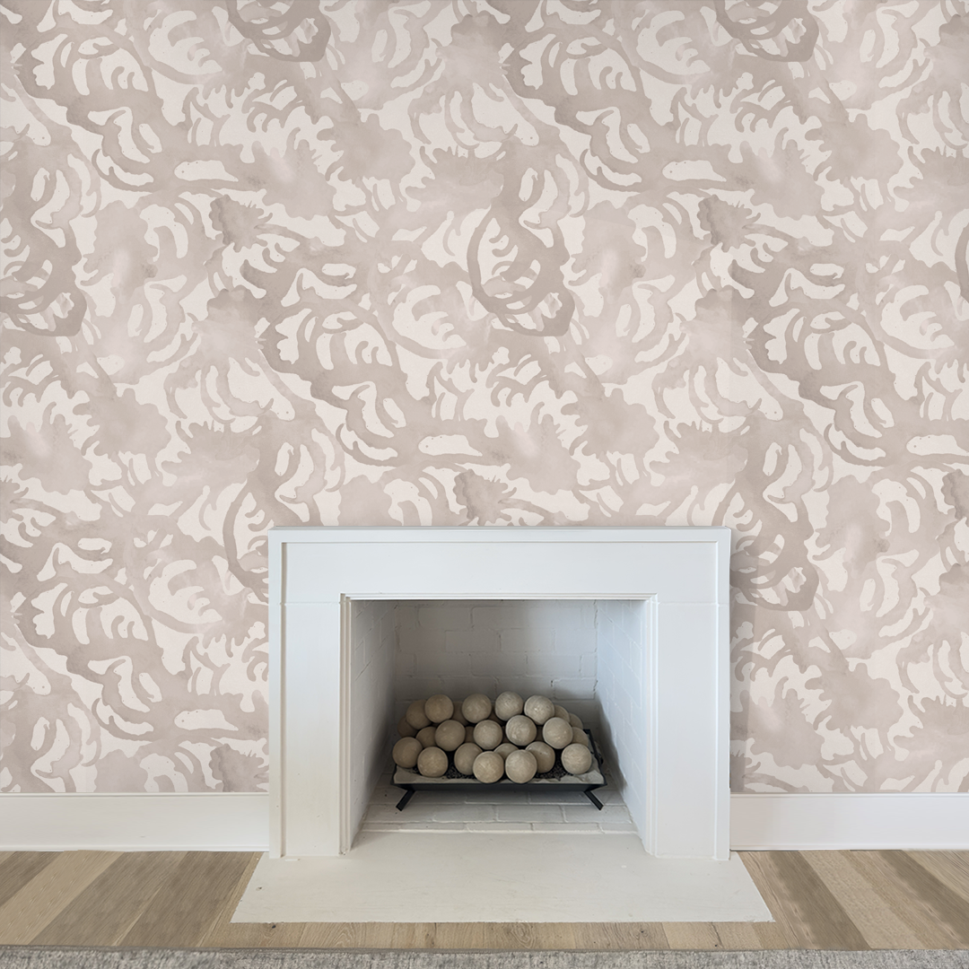 Flourish Greige Wallpaper